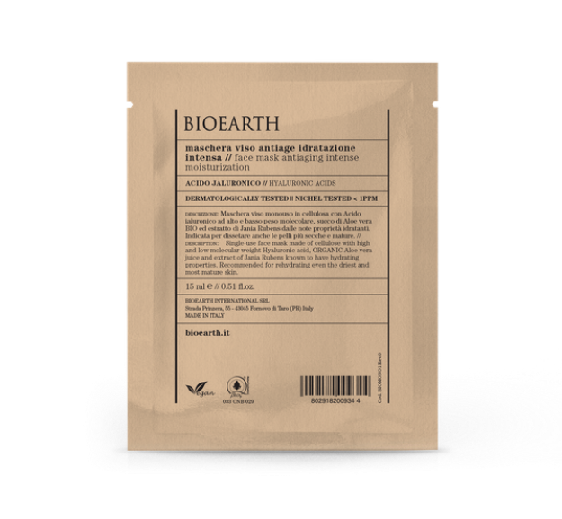 Picture of Bioearth Face Mask Sheet Antiaging Intense Moisturization Hyaluronic Acid